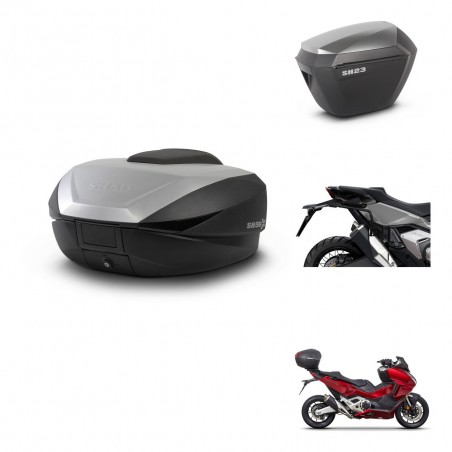 SHAD Maletas sh23 alu + soporte montaje baul SH59 59L KIT-477049
