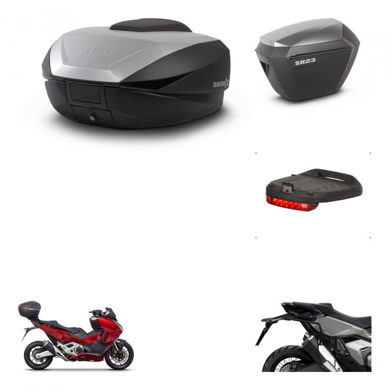 SHAD SH23 alu suitcases + mounting bracket SH59 trunk accessories 59L KIT-477055