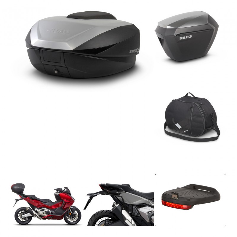 SHAD SH23 alu suitcases + mounting bracket SH59 trunk accessories 59L KIT-477067