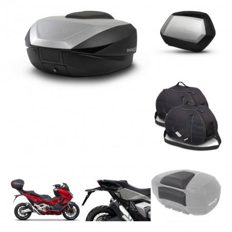 SHAD Maletas SH35 PREMIUM + soporte montaje baul SH59 accesorios 59L KIT-477072