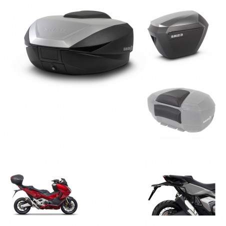 SHAD Maletas sh23 alu + soporte montaje baul SH59 accesorios 59L KIT-477073