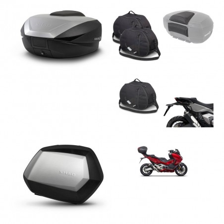 SHAD Maletas SH35 PREMIUM + soporte montaje baul SH59 accesorios 59L KIT-477084