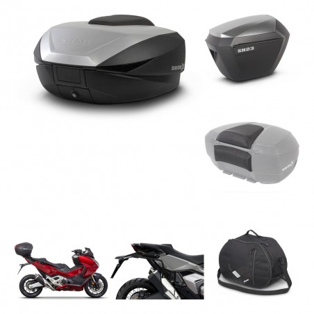 SHAD Maletas sh23 alu + soporte montaje baul SH59 accesorios 59L KIT-477085