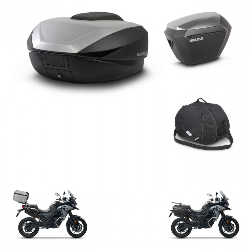 SHAD Maletas sh23 alu + soporte montaje baul SH59 accesorios 59L KIT-477109