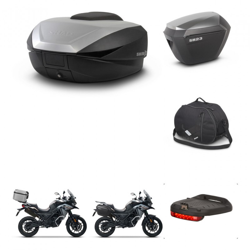 SHAD SH23 alu suitcases + mounting bracket SH59 trunk accessories 59L KIT-477115