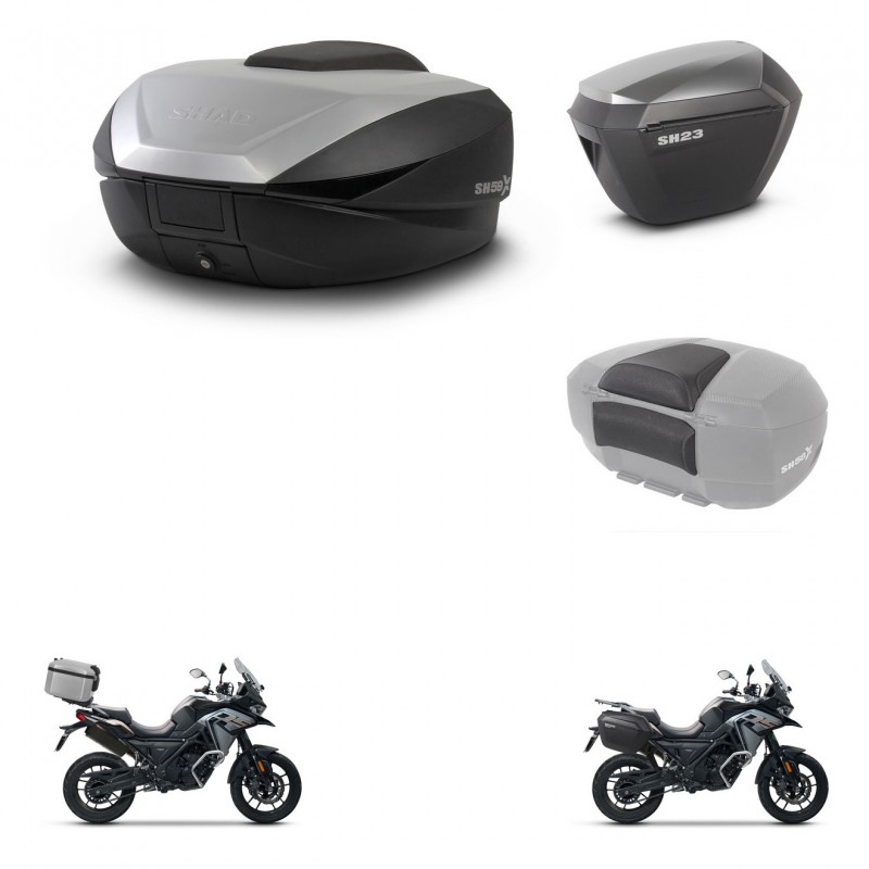 SHAD Maletas sh23 alu + soporte montaje baul SH59 accesorios 59L KIT-477121
