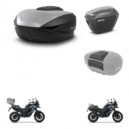 SHAD SH23 alu suitcases + mounting bracket SH59 trunk accessories 59L KIT-477121