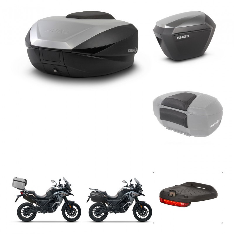 SHAD SH23 alu suitcases + mounting bracket SH59 trunk accessories 59L KIT-477127