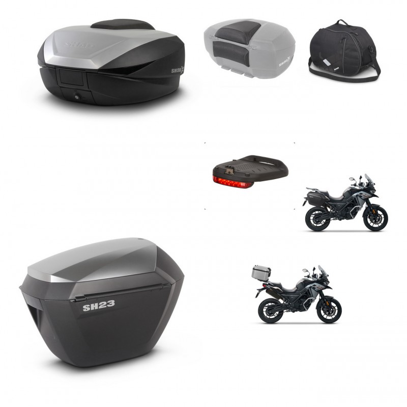 SHAD SH23 alu suitcases + mounting bracket SH59 trunk accessories 59L KIT-477139