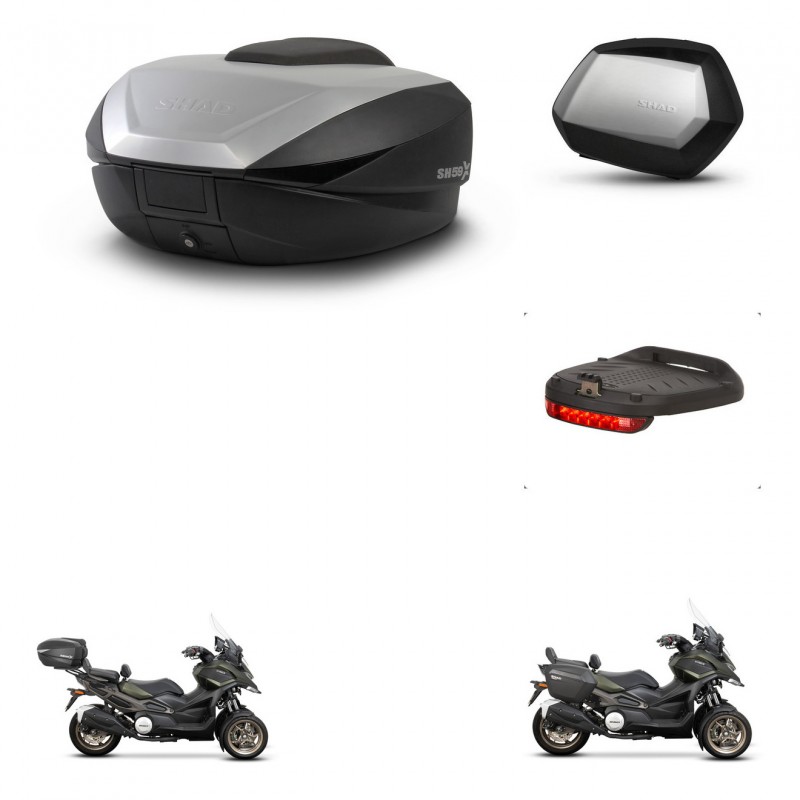 SHAD SH35 PREMIUM suitcases + mounting bracket SH59 trunk accessories 59L KIT-477149