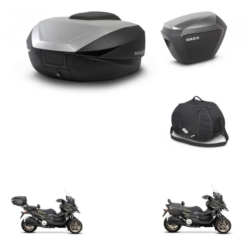 SHAD Maletas sh23 alu + soporte montaje baul SH59 accesorios 59L KIT-477157