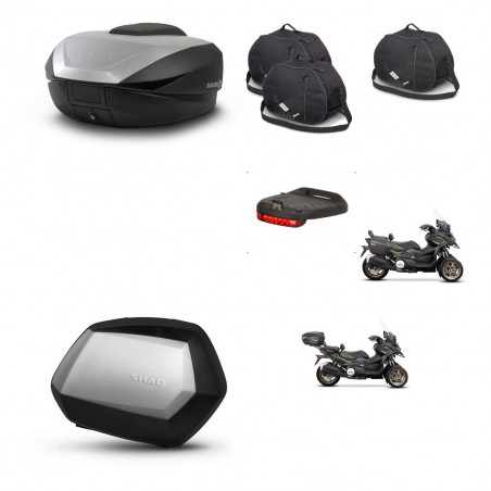 SHAD Maletas SH35 PREMIUM + soporte montaje baul SH59 accesorios 59L KIT-477162