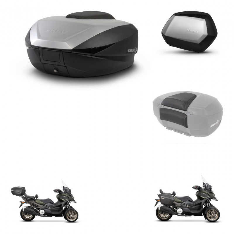 SHAD Maletas SH35 PREMIUM + soporte montaje baul SH59 accesorios 59L KIT-477167