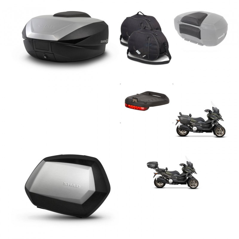 SHAD SH35 PREMIUM suitcases + mounting bracket SH59 trunk accessories 59L KIT-477174