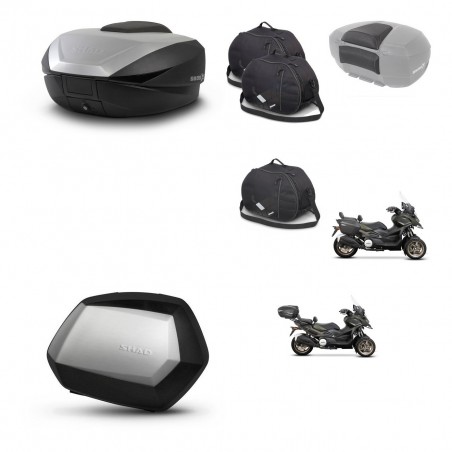 SHAD SH35 PREMIUM suitcases + mounting bracket SH59 trunk accessories 59L KIT-477180