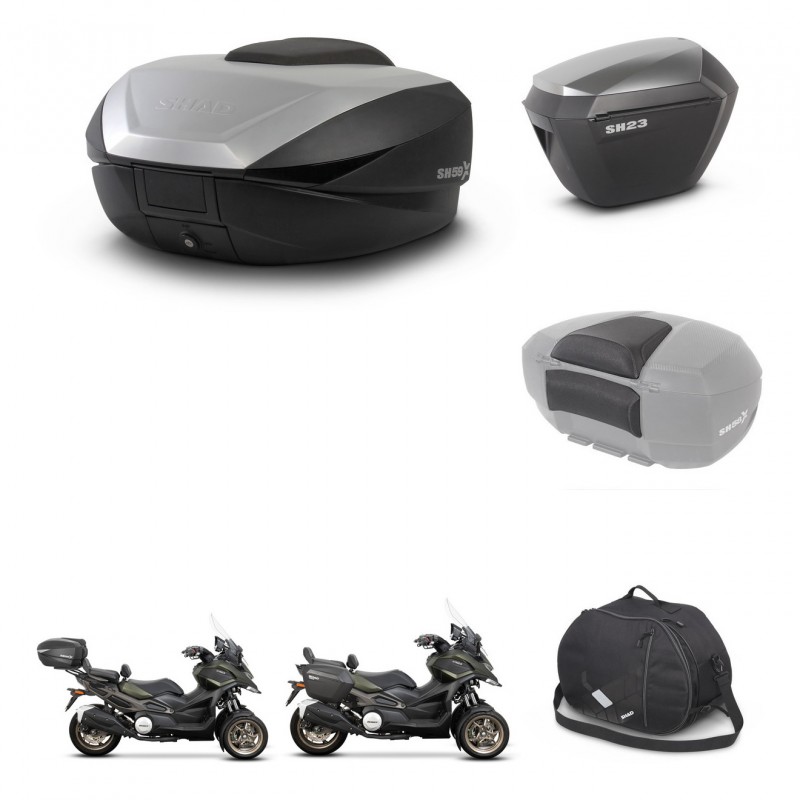 SHAD Maletas sh23 alu + soporte montaje baul SH59 accesorios 59L KIT-477181