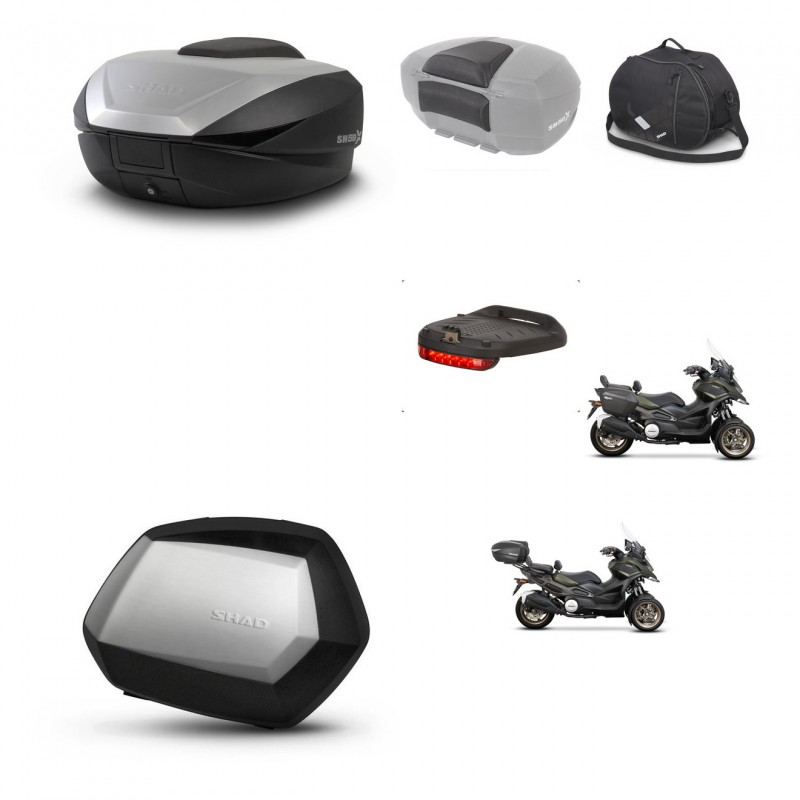 SHAD SH35 PREMIUM suitcases + mounting bracket SH59 trunk accessories 59L KIT-477185