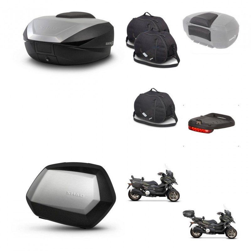 SHAD SH35 PREMIUM suitcases + mounting bracket SH59 trunk accessories 59L KIT-477186