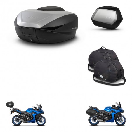SHAD Maletas SH35 PREMIUM + soporte montaje baul SH59 accesorios 59L KIT-477192