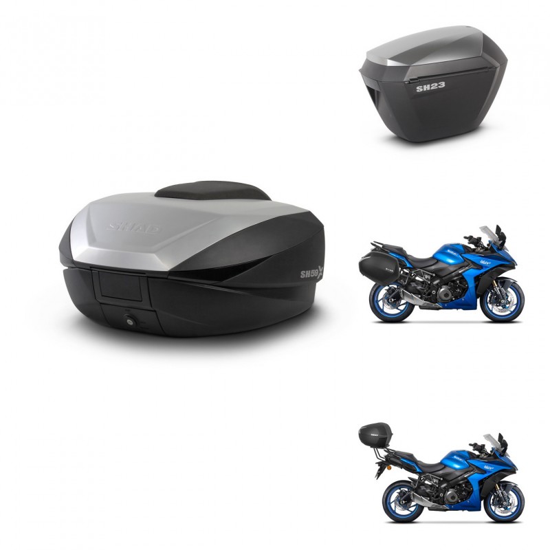SHAD Maletas sh23 alu + soporte montaje baul SH59 59L KIT-477193