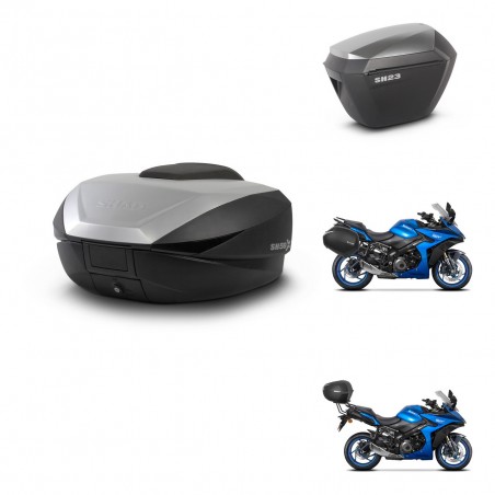 SHAD Maletas sh23 alu + soporte montaje baul SH59 59L KIT-477193
