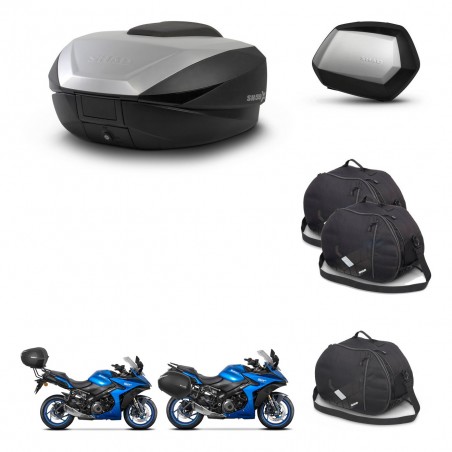 SHAD Maletas SH35 PREMIUM + soporte montaje baul SH59 accesorios 59L KIT-477204