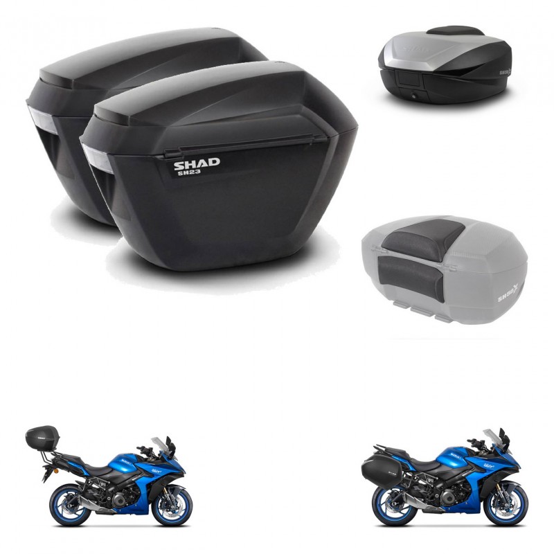SHAD SH59 trunk + mounting bracket sh23 suitcases accessories 59L KIT-477214