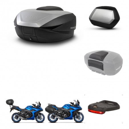 SHAD Maletas SH35 PREMIUM + soporte montaje baul SH59 accesorios 59L KIT-477221