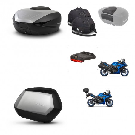 SHAD Maletas SH35 PREMIUM + soporte montaje baul SH59 accesorios 59L KIT-477222