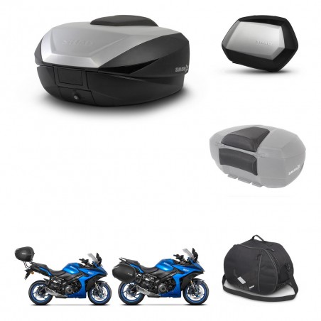 SHAD Maletas SH35 PREMIUM + soporte montaje baul SH59 accesorios 59L KIT-477227