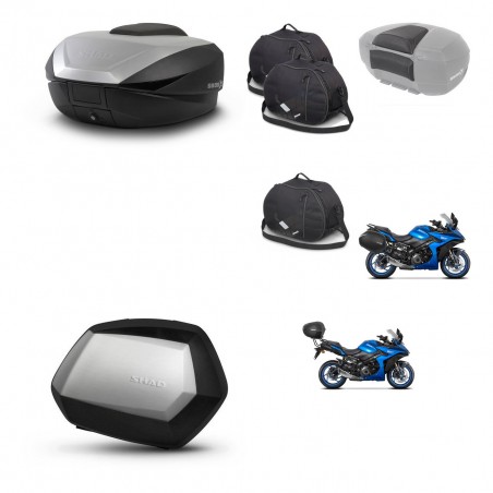 SHAD Maletas SH35 PREMIUM + soporte montaje baul SH59 accesorios 59L KIT-477228
