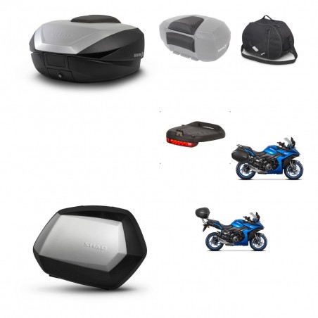 SHAD Maletas SH35 PREMIUM + soporte montaje baul SH59 accesorios 59L KIT-477233
