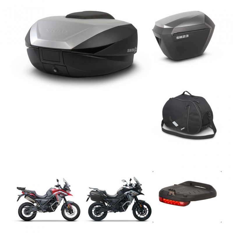 SHAD SH23 alu suitcases + mounting bracket SH59 trunk accessories 59L KIT-477259