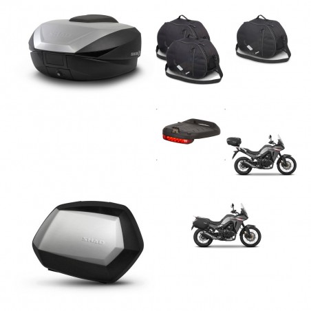 SHAD Maletas SH35 PREMIUM + soporte montaje baul SH59 accesorios 59L KIT-477306