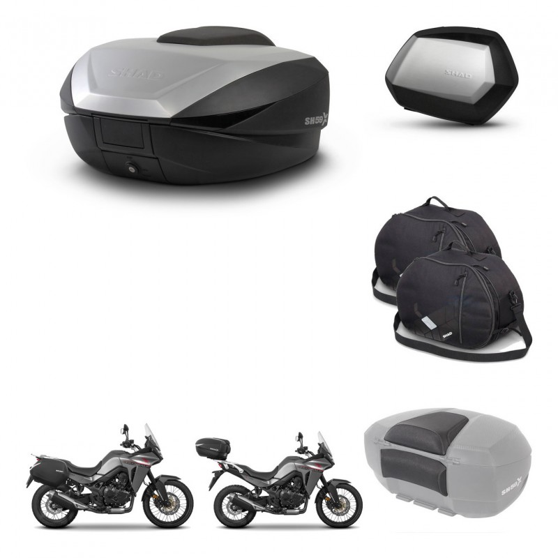 SHAD SH35 PREMIUM suitcases + mounting bracket SH59 trunk accessories 59L KIT-477312