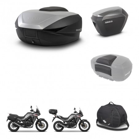 SHAD Maletas sh23 alu + soporte montaje baul SH59 accesorios 59L KIT-477325