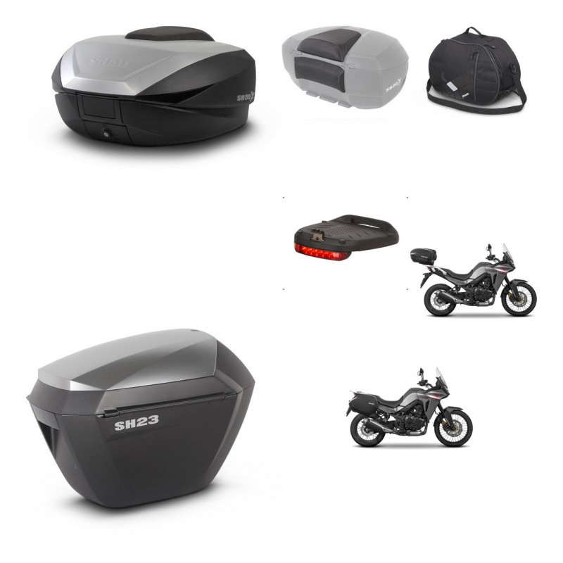 SHAD SH23 alu suitcases + mounting bracket SH59 trunk accessories 59L KIT-477331