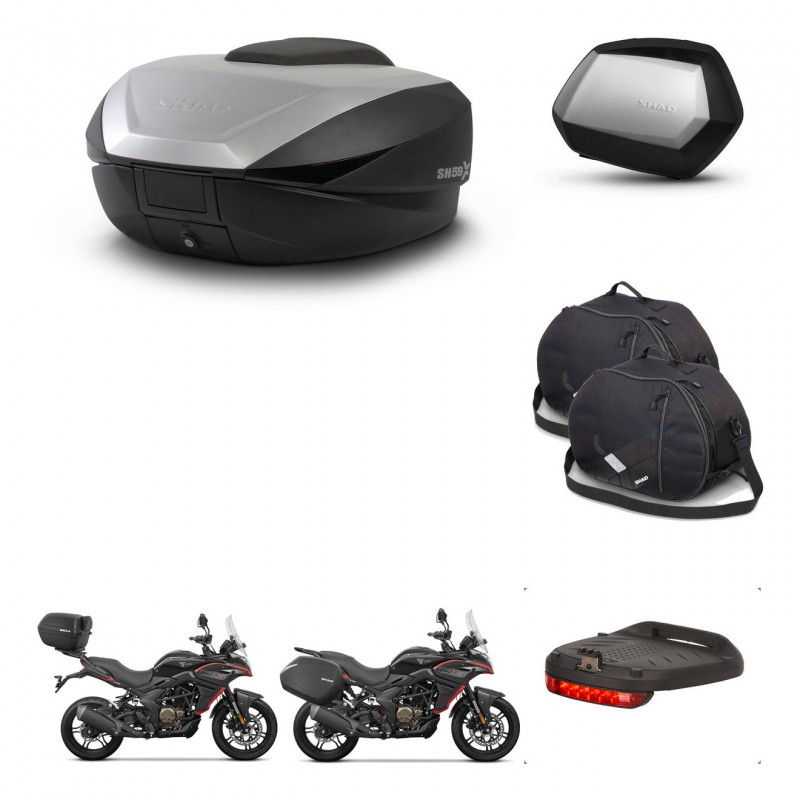 SHAD SH35 PREMIUM suitcases + mounting bracket SH59 trunk accessories 59L KIT-477342
