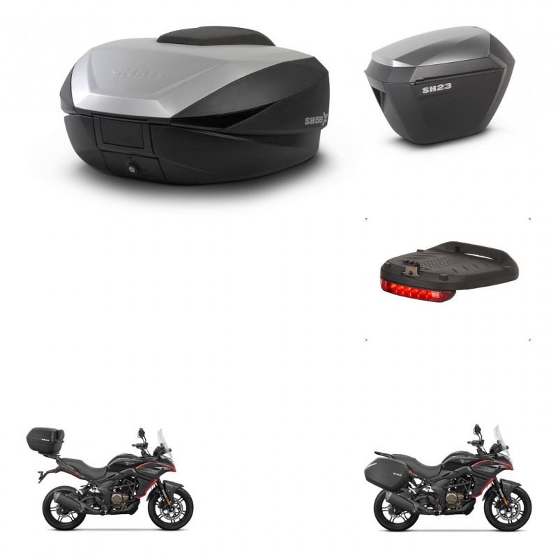 SHAD SH23 alu suitcases + mounting bracket SH59 trunk accessories 59L KIT-477343