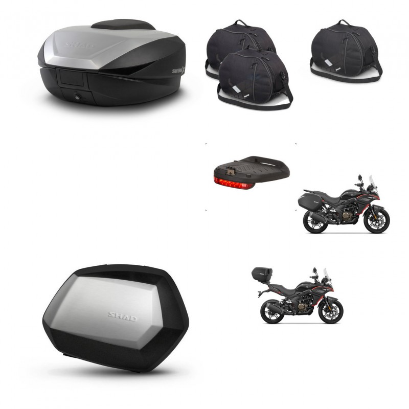 SHAD SH35 PREMIUM suitcases + mounting bracket SH59 trunk accessories 59L KIT-477354
