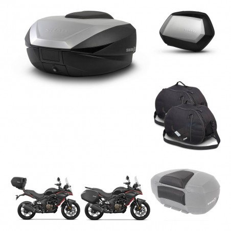 SHAD Maletas SH35 PREMIUM + soporte montaje baul SH59 accesorios 59L KIT-477360