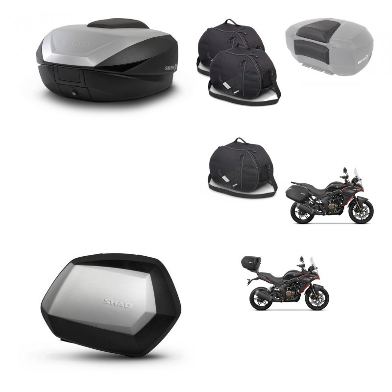 SHAD SH35 PREMIUM suitcases + mounting bracket SH59 trunk accessories 59L KIT-477372