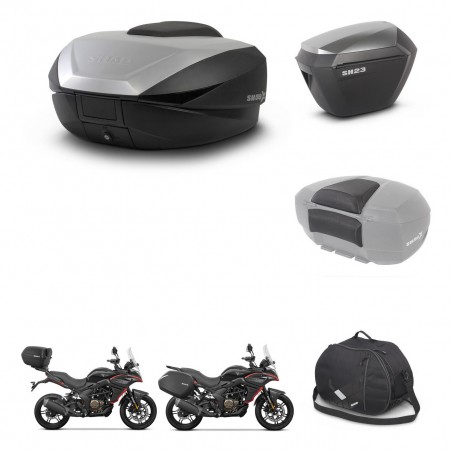 SHAD Maletas sh23 alu + soporte montaje baul SH59 accesorios 59L KIT-477373