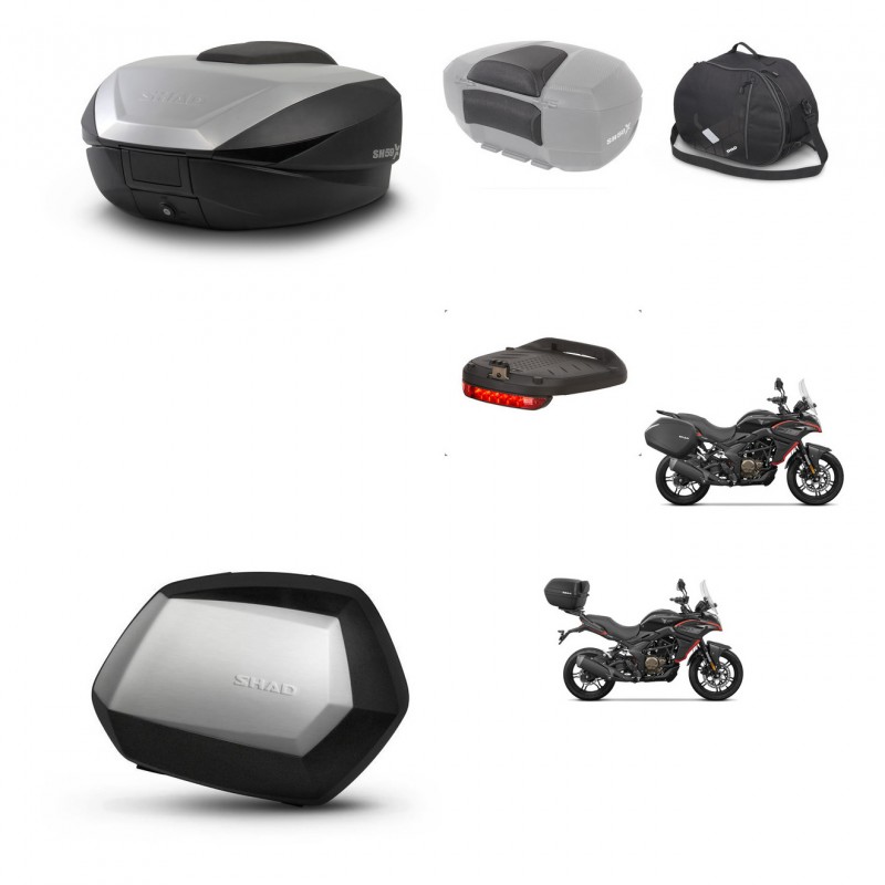 SHAD SH35 PREMIUM suitcases + mounting bracket SH59 trunk accessories 59L KIT-477377