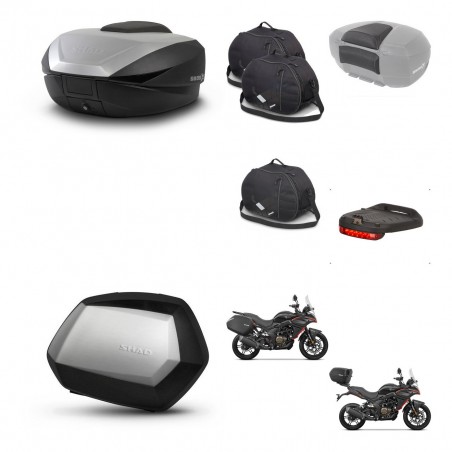 SHAD Maletas SH35 PREMIUM + soporte montaje baul SH59 accesorios 59L KIT-477378