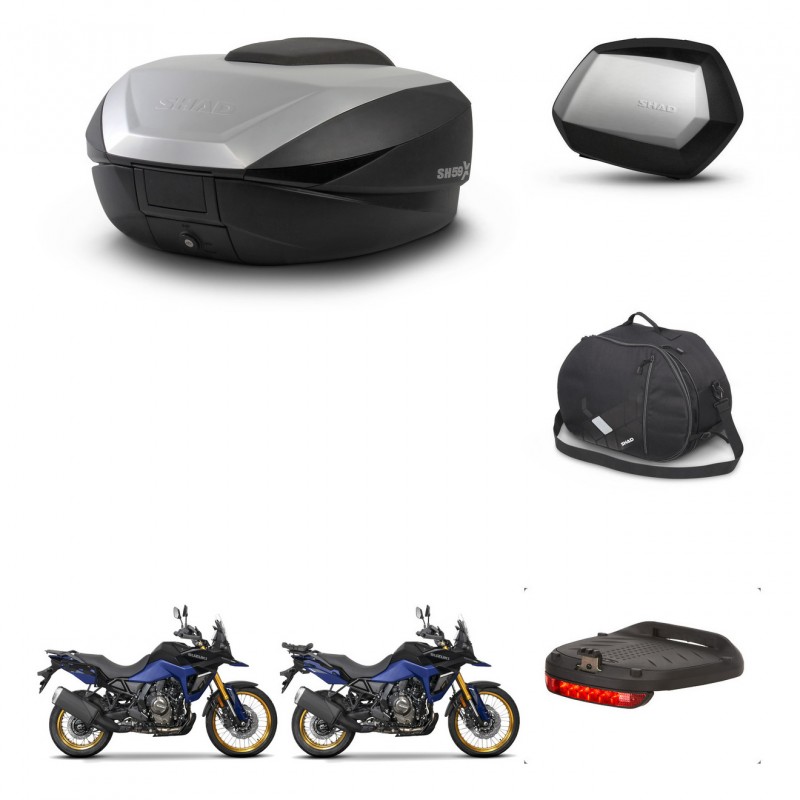 SHAD SH35 PREMIUM suitcases + mounting bracket SH59 trunk accessories 59L KIT-477401