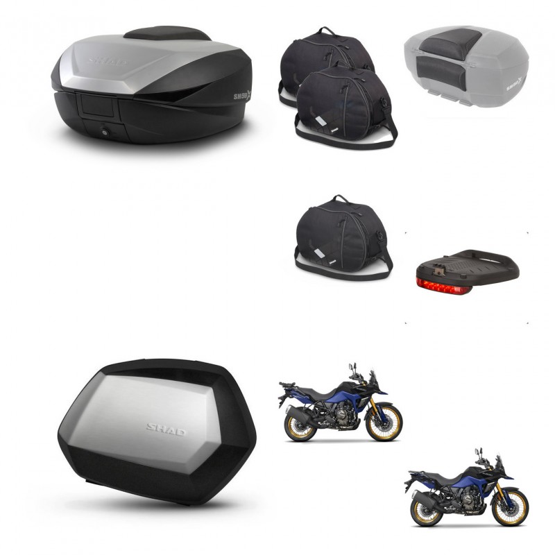 SHAD SH35 PREMIUM suitcases + mounting bracket SH59 trunk accessories 59L KIT-477426