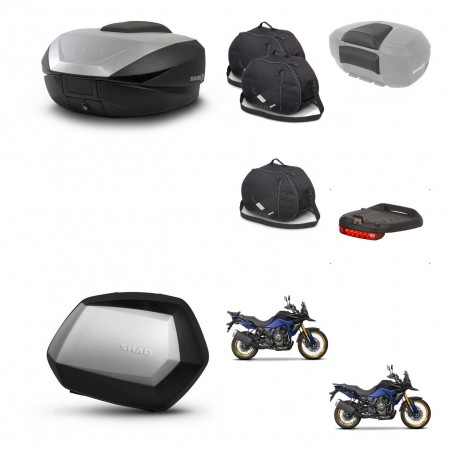 SHAD Maletas SH35 PREMIUM + soporte montaje baul SH59 accesorios 59L KIT-477426