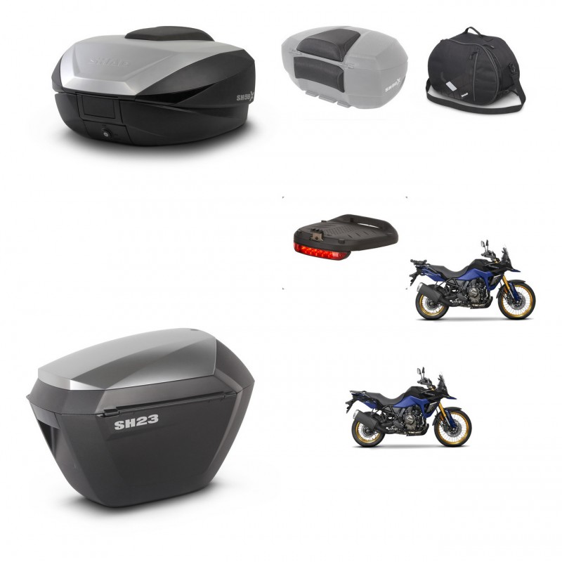 SHAD SH23 alu suitcases + mounting bracket SH59 trunk accessories 59L KIT-477427