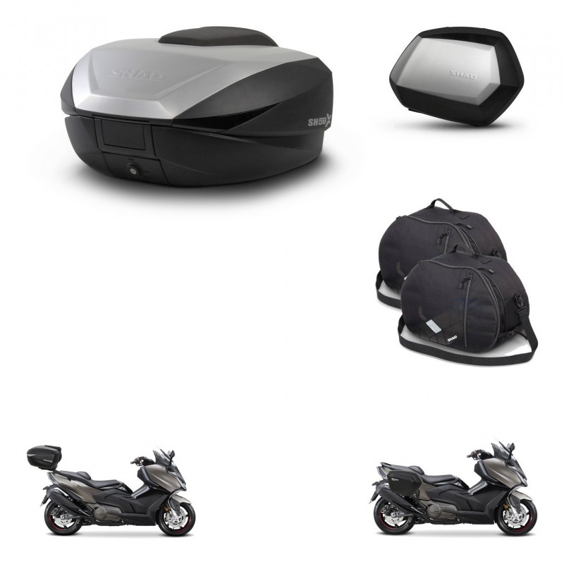 SHAD Maletas SH35 PREMIUM + soporte montaje baul SH59 accesorios 59L KIT-477480
